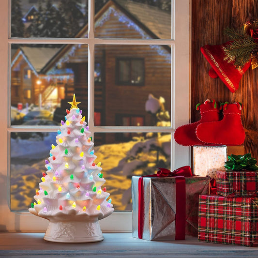 Bring the Magic of Christmas Home: Vintage Ceramic Tree with LED Lights!